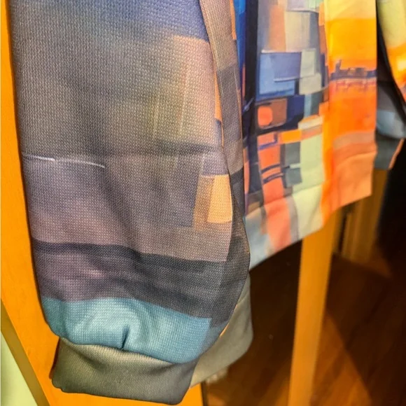 Abstract Multicolor V-Neck Sweater - Picture 4 of 4